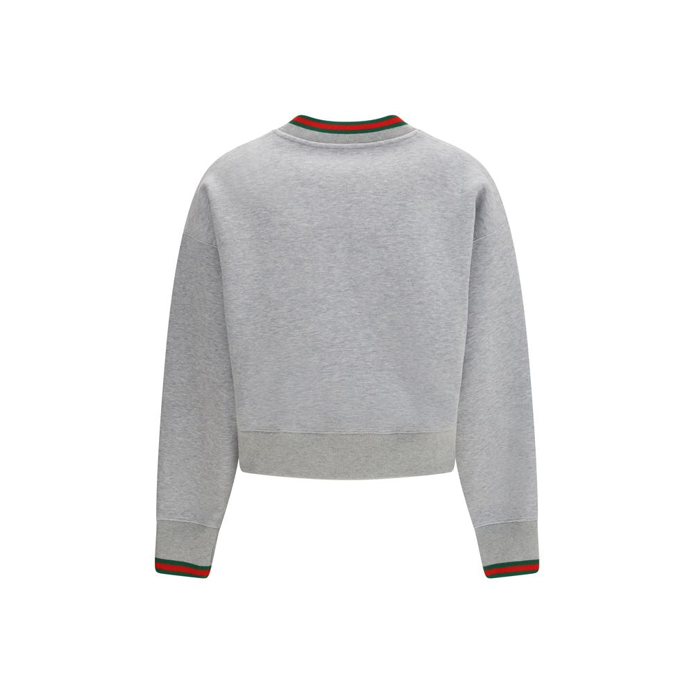 Gucci Gray Melange Cotton Web Sweatshirt