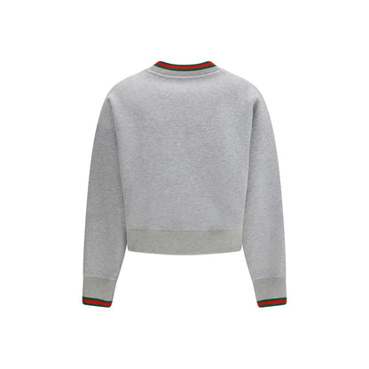 Gucci Gray Melange Cotton Web Sweatshirt