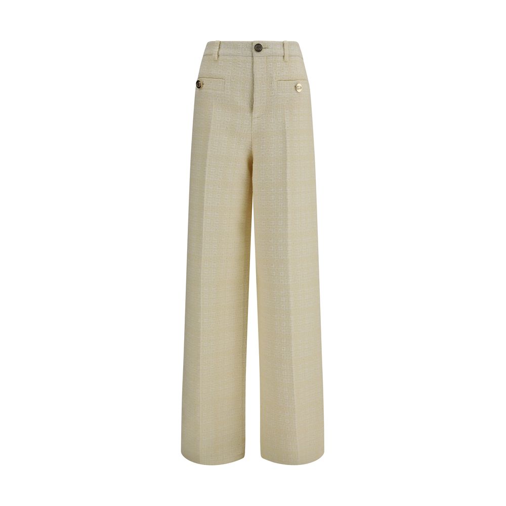 Gucci Beige Cotton Tweed Check Pant