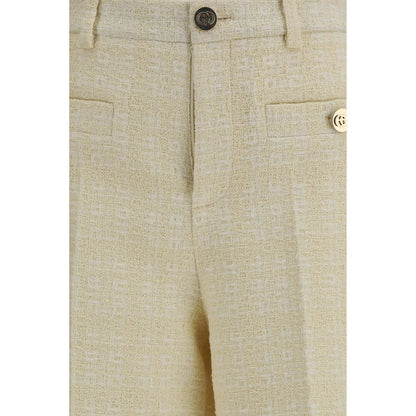 Gucci Beige Cotton Tweed Check Pant