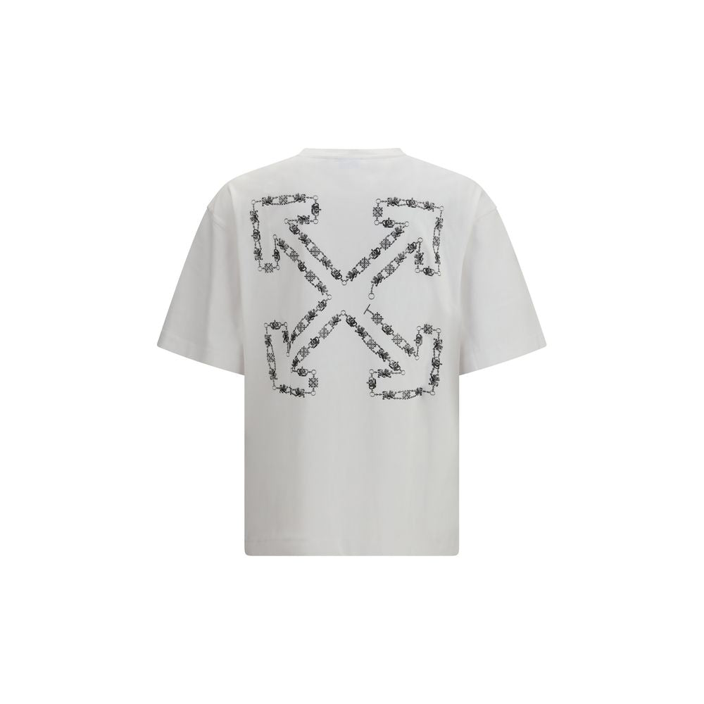 Off-White Chain Araldic Arrow T-shirt in White Cotton