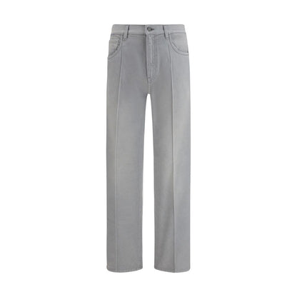 Prada Gray Cotton Straight-Leg Jeans