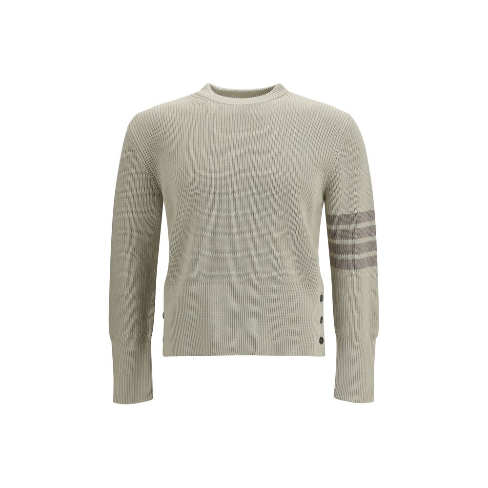 Thom Browne Beige Cotton Sweatshirt - 4-Bar Sweater