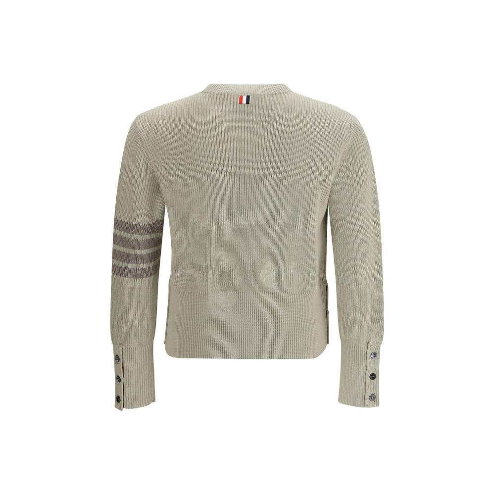Thom Browne Beige Cotton Sweatshirt - 4-Bar Sweater