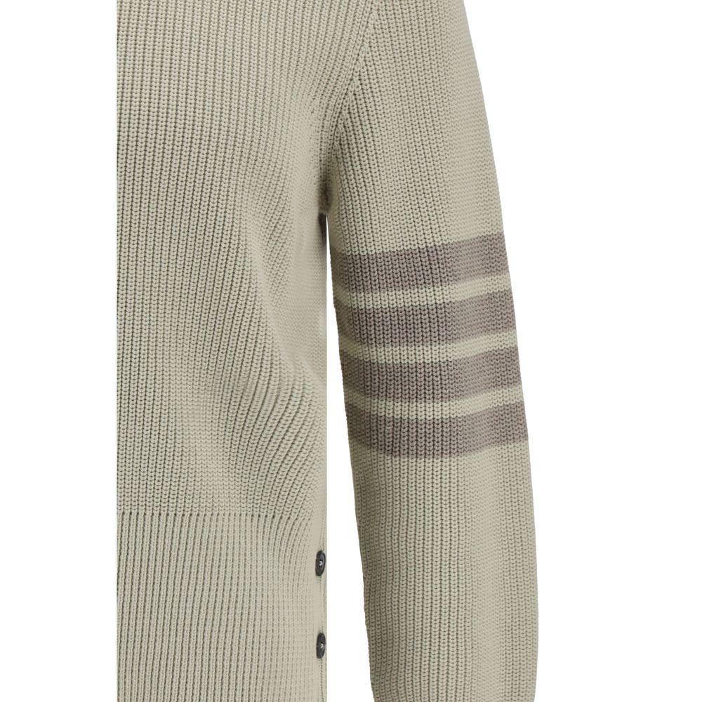 Thom Browne Beige Cotton Sweatshirt - 4-Bar Sweater
