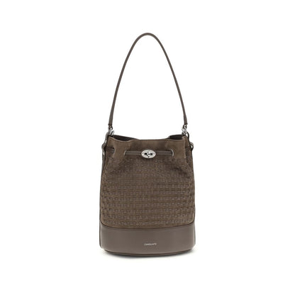 Zanellato Brown Calf Leather Mondà Bucket Bag