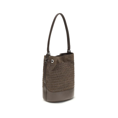 Zanellato Brown Calf Leather Mondà Bucket Bag