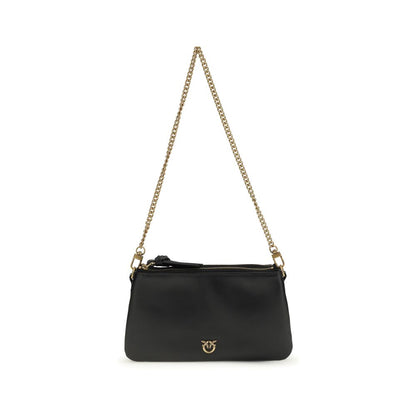 PINKO Black Calf Leather Double Mini Cross-Body Bag