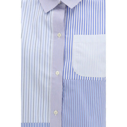 E.L.V. DENIM Emilie Shirt - Blue Cotton Pattern