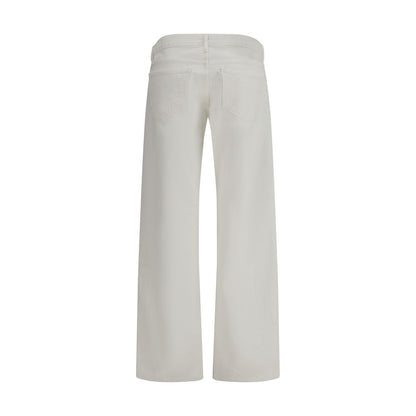 Agolde White Wide Leg Cotton Jeans