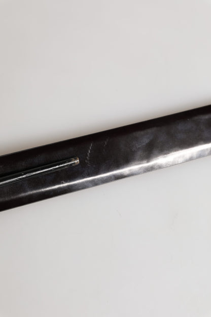 Dolce & Gabbana Men Black Calfskin Leather Metal Buckle Belt