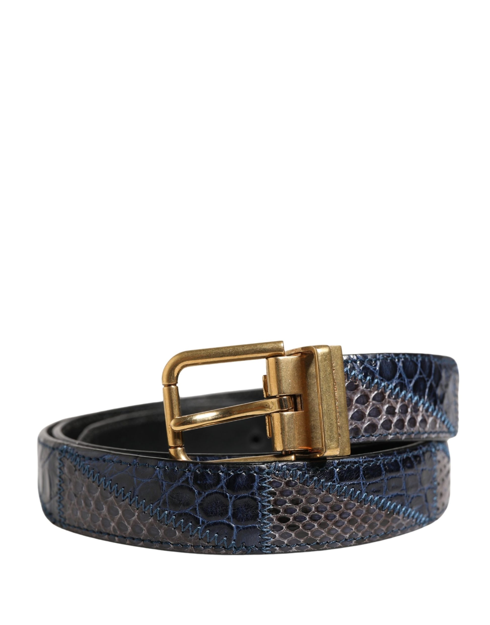 Dolce & Gabbana Multicolor Leather Metal Buckle Belt