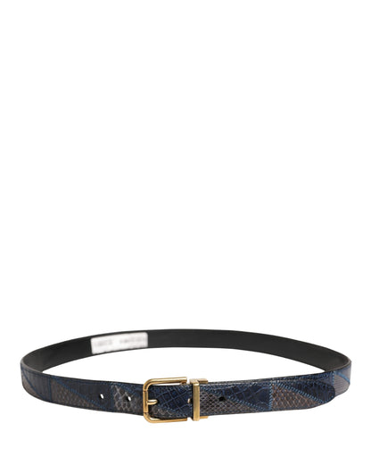 Dolce & Gabbana Multicolor Leather Metal Buckle Belt