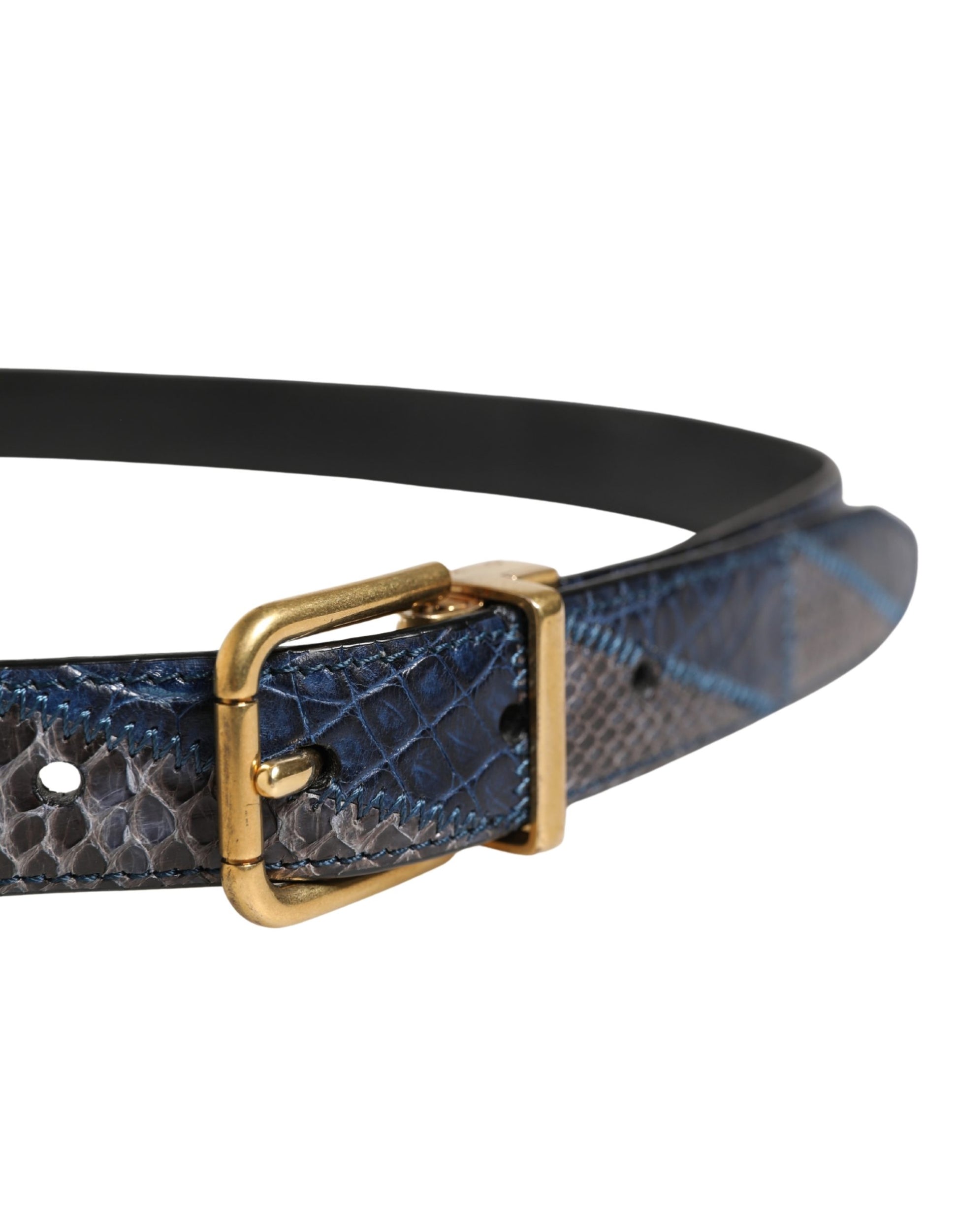 Dolce & Gabbana Multicolor Leather Metal Buckle Belt