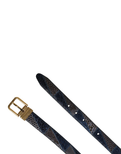 Dolce & Gabbana Multicolor Leather Metal Buckle Belt