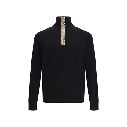 Burberry Black Wool Sweatshirt – Check Design