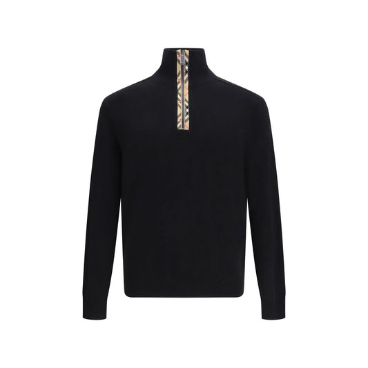 Burberry Black Wool Sweatshirt – Check Design