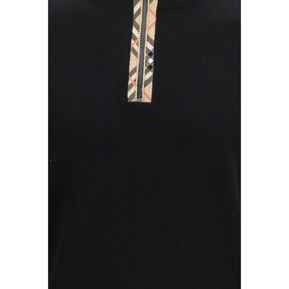 Burberry Black Wool Sweatshirt – Check Design
