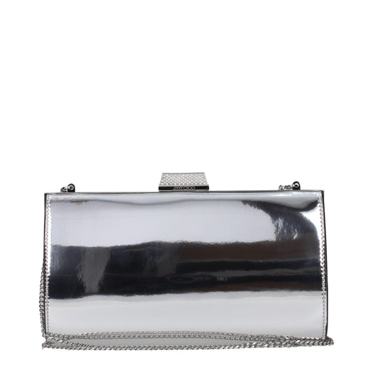 Jimmy Choo Gray Leather Clutch Bag - Elevate Your Evening Elegance
