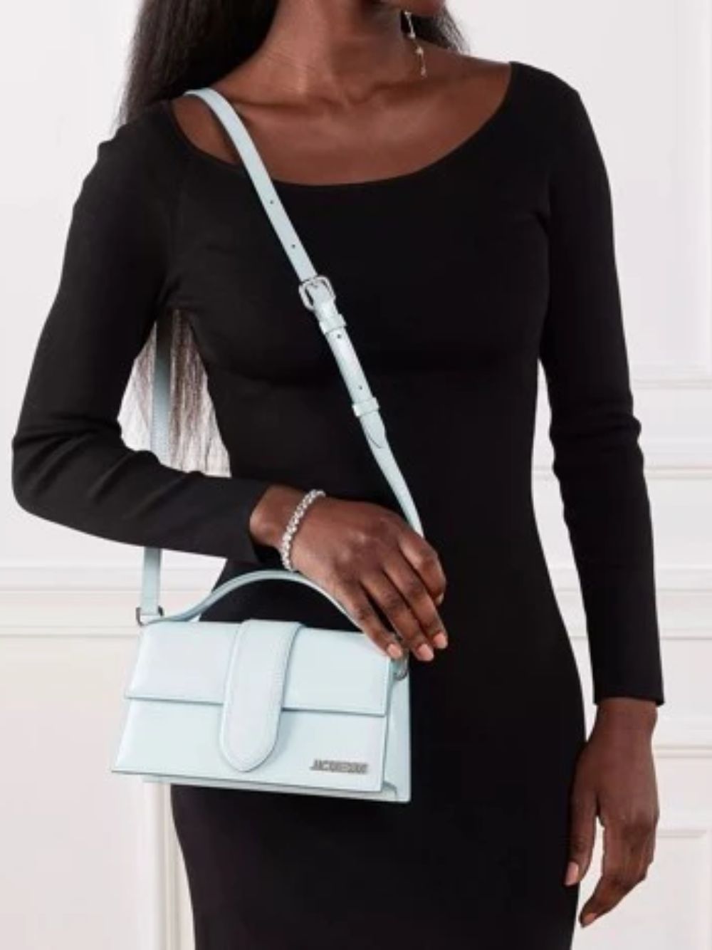 Jacquemus Pale Blue Leather Le Grand Bambino Handbag