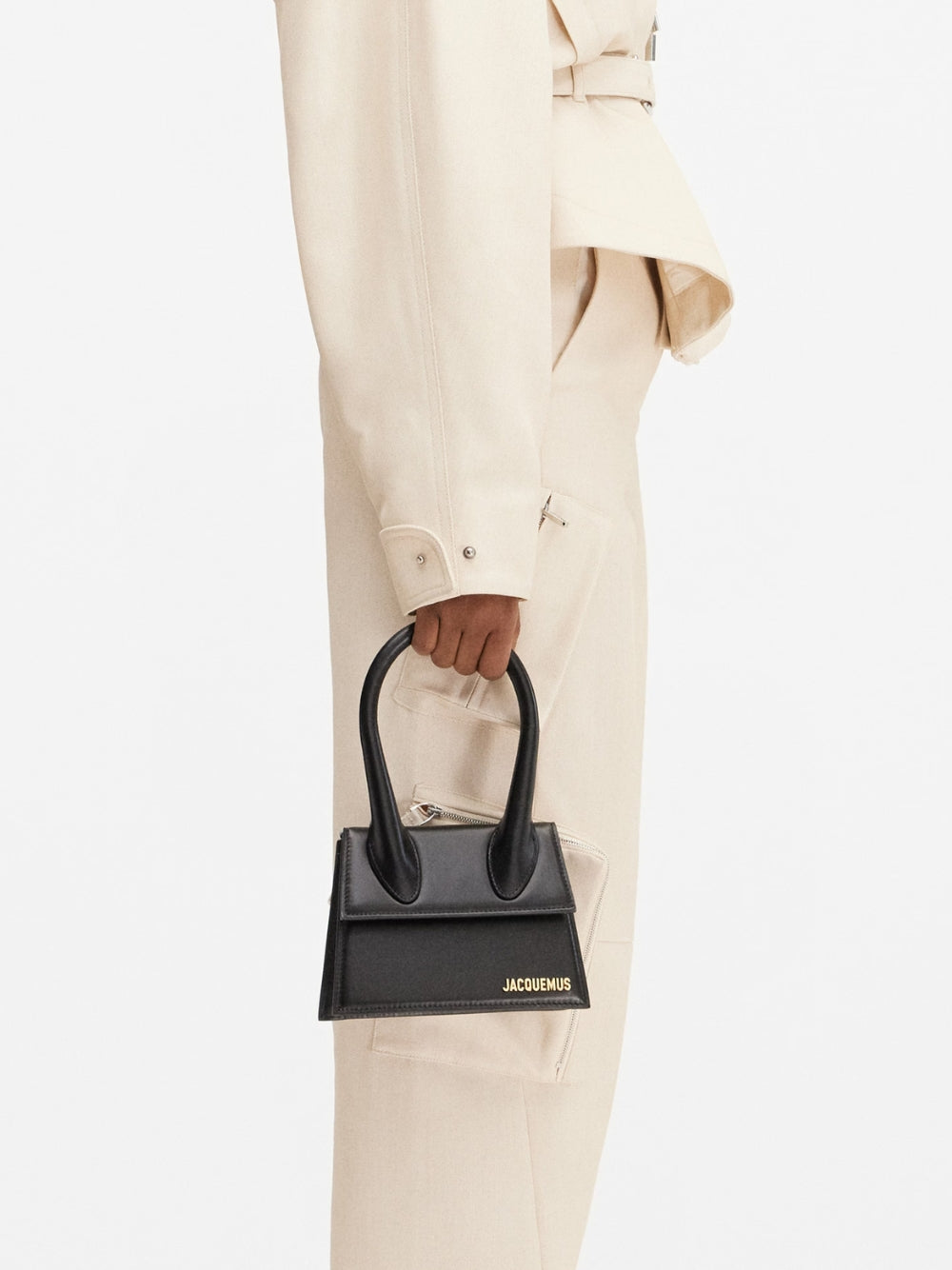 Jacquemus Black Leather Le Chiquito Moyen Medium Bag