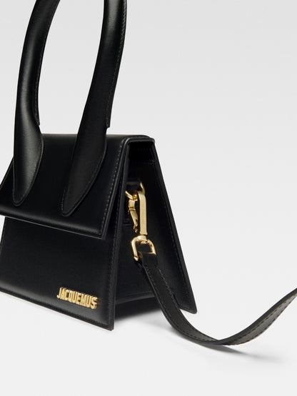 Jacquemus Black Leather Le Chiquito Moyen Medium Bag