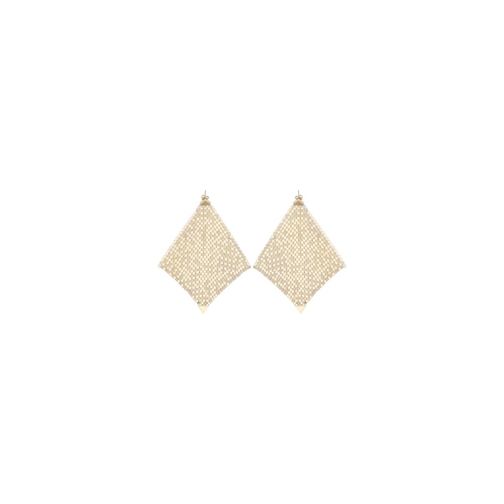 Rabanne Gold Brass Pixel Chainmail Earrings