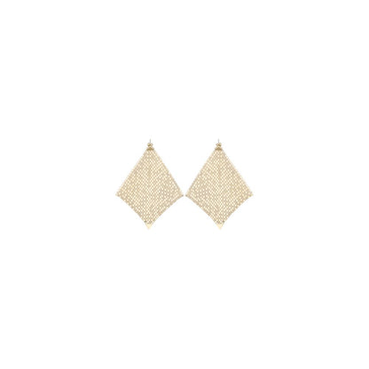 Rabanne Gold Brass Pixel Chainmail Earrings