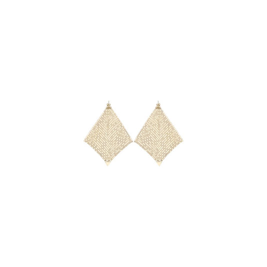 Rabanne Gold Brass Pixel Chainmail Earrings