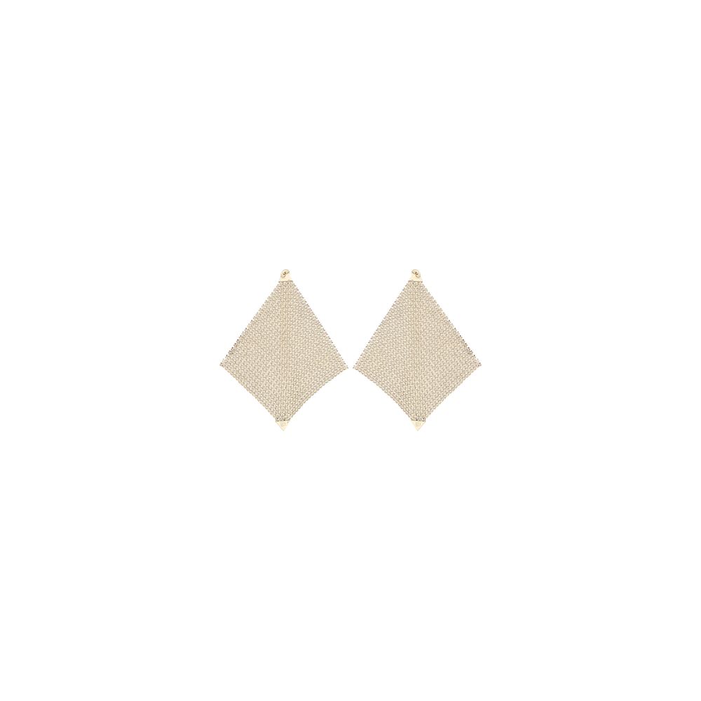 Rabanne Gold Brass Pixel Chainmail Earrings