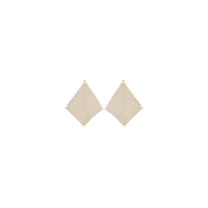 Rabanne Gold Brass Pixel Chainmail Earrings