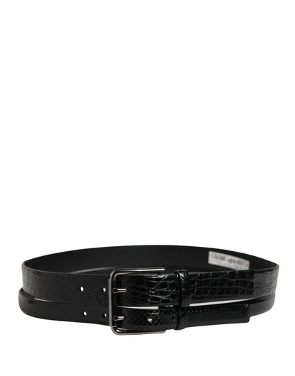 Dolce & Gabbana Men Black Exotic Leather Double Strap Belt