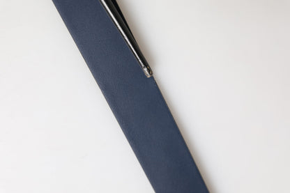 Dolce & Gabbana Blue Calfskin Leather Logo Metal Buckle Belt - check