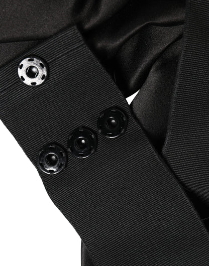 Dolce & Gabbana Black Silk Satin Sash Wide Waist Belt