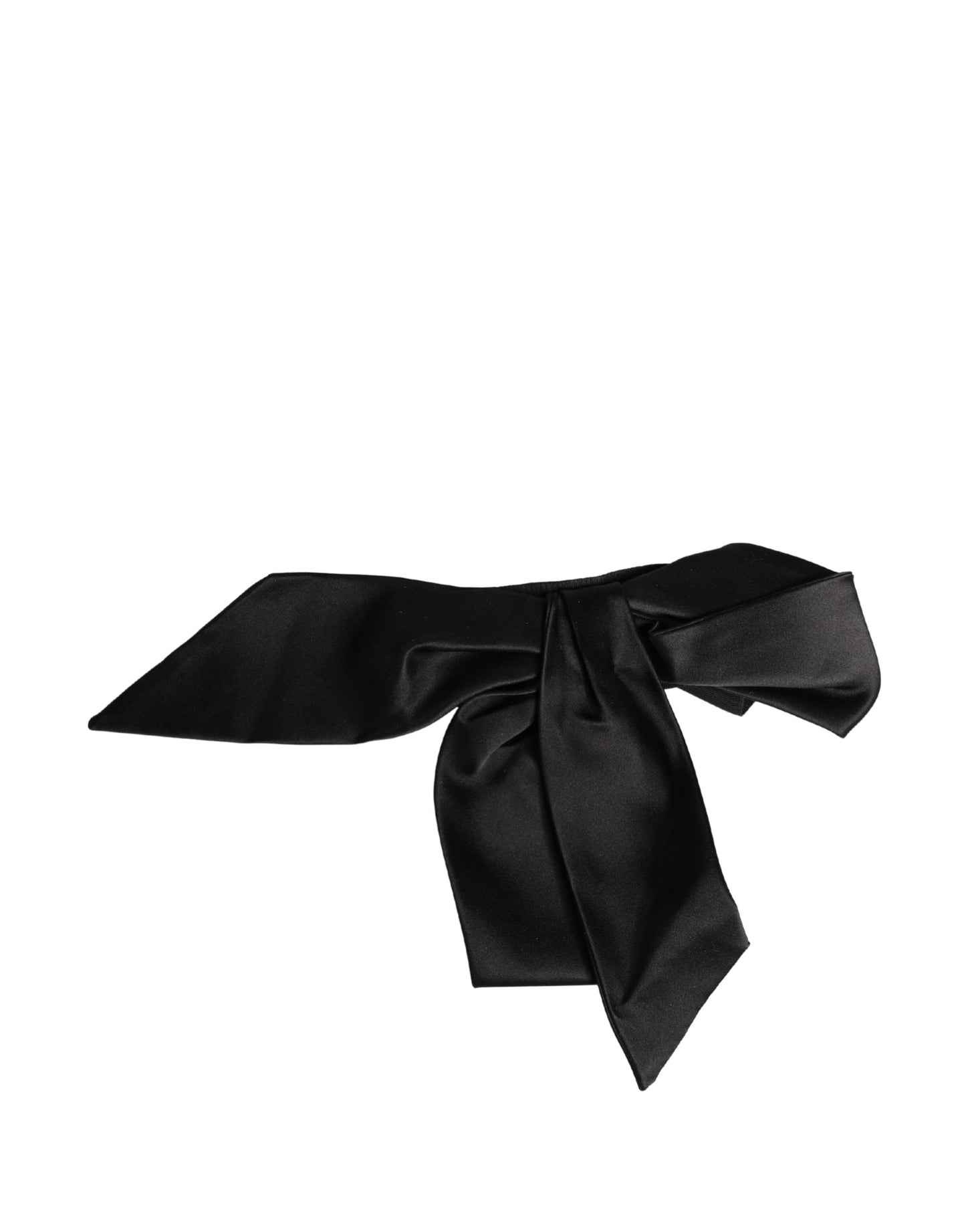 Dolce & Gabbana Black Silk Satin Sash Wide Waist Belt