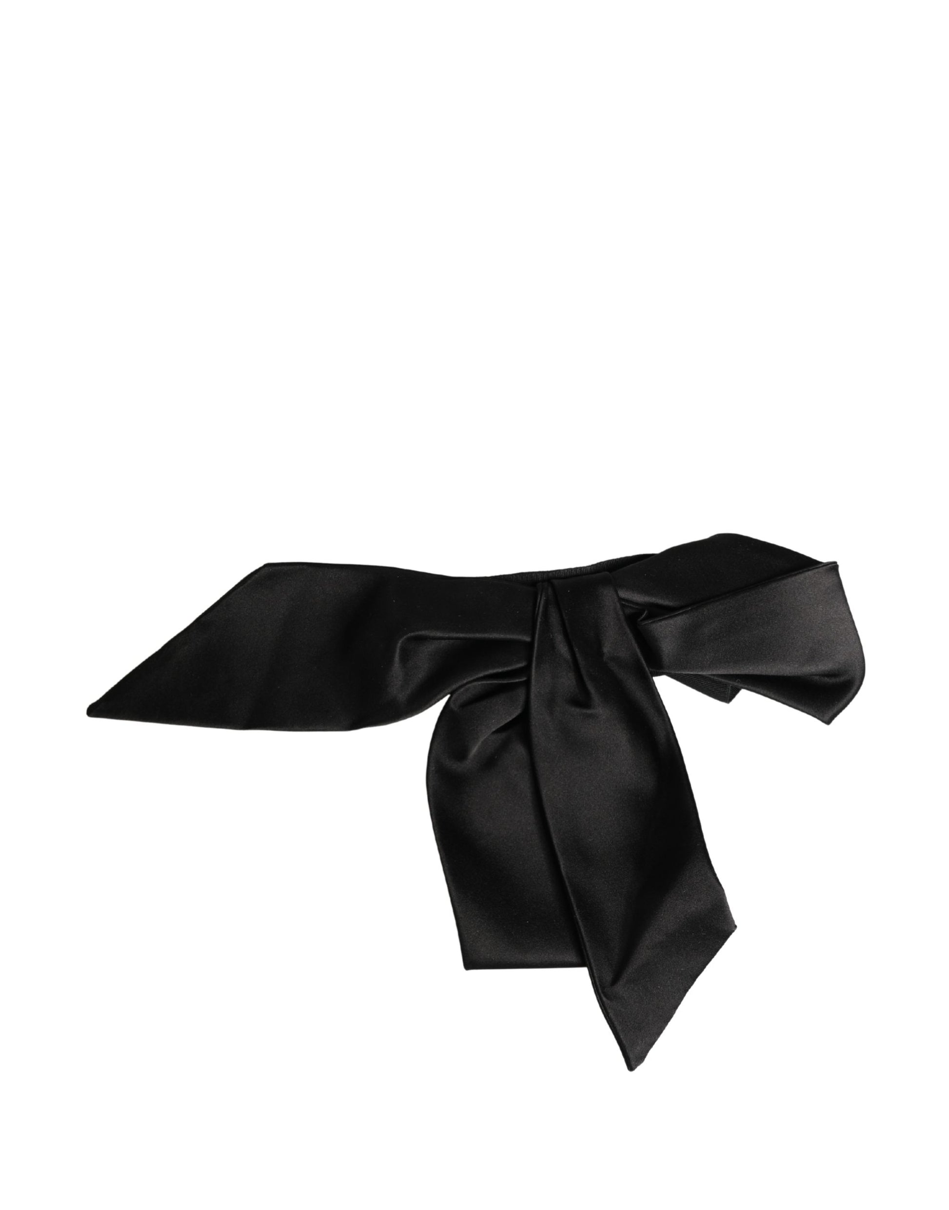 Dolce & Gabbana Black Silk Satin Sash Wide Waist Belt