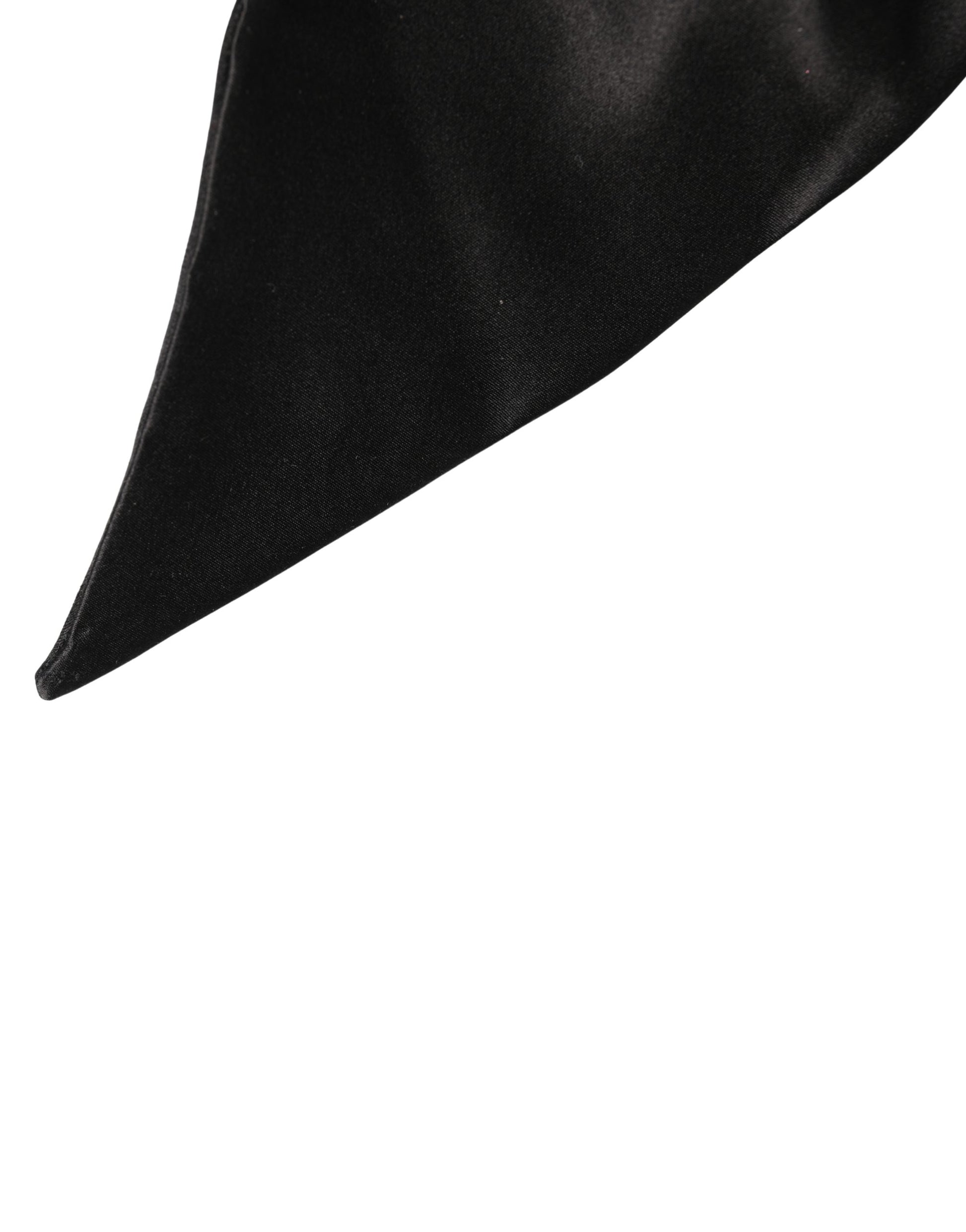 Dolce & Gabbana Black Silk Satin Sash Wide Waist Belt