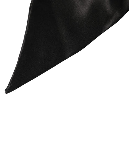 Dolce & Gabbana Black Silk Satin Sash Wide Waist Belt