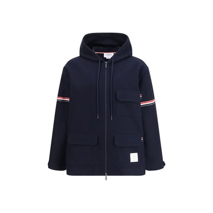 Thom Browne Blue Cotton Parka Jacket