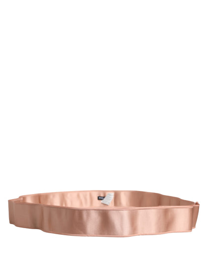 Dolce & Gabbana Light Pink Silk Satin Waist Belt