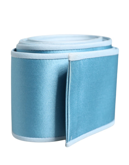 Dolce & Gabbana Light Blue Silk Satin Waist Belt
