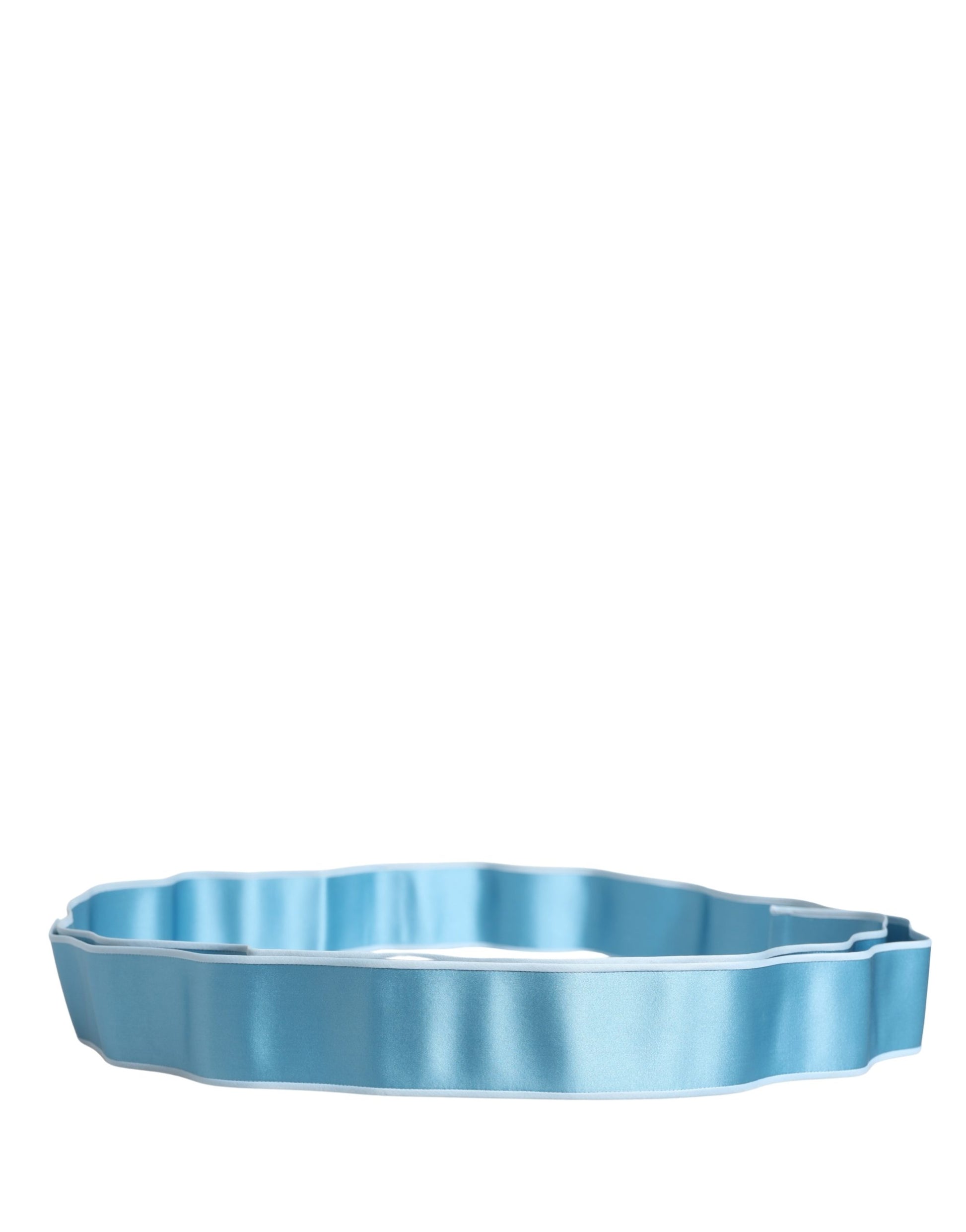 Dolce & Gabbana Light Blue Silk Satin Waist Belt