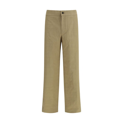 Burberry Beige Cotton Textured Check Pants for Men