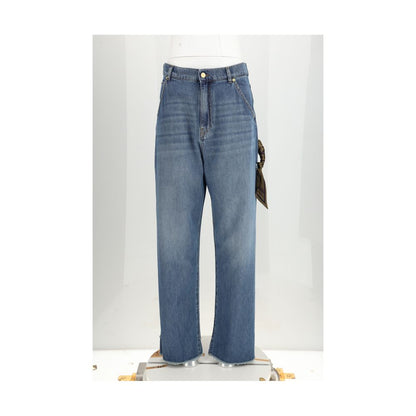 Darkpark Blue Cotton Boyfriend Jeans