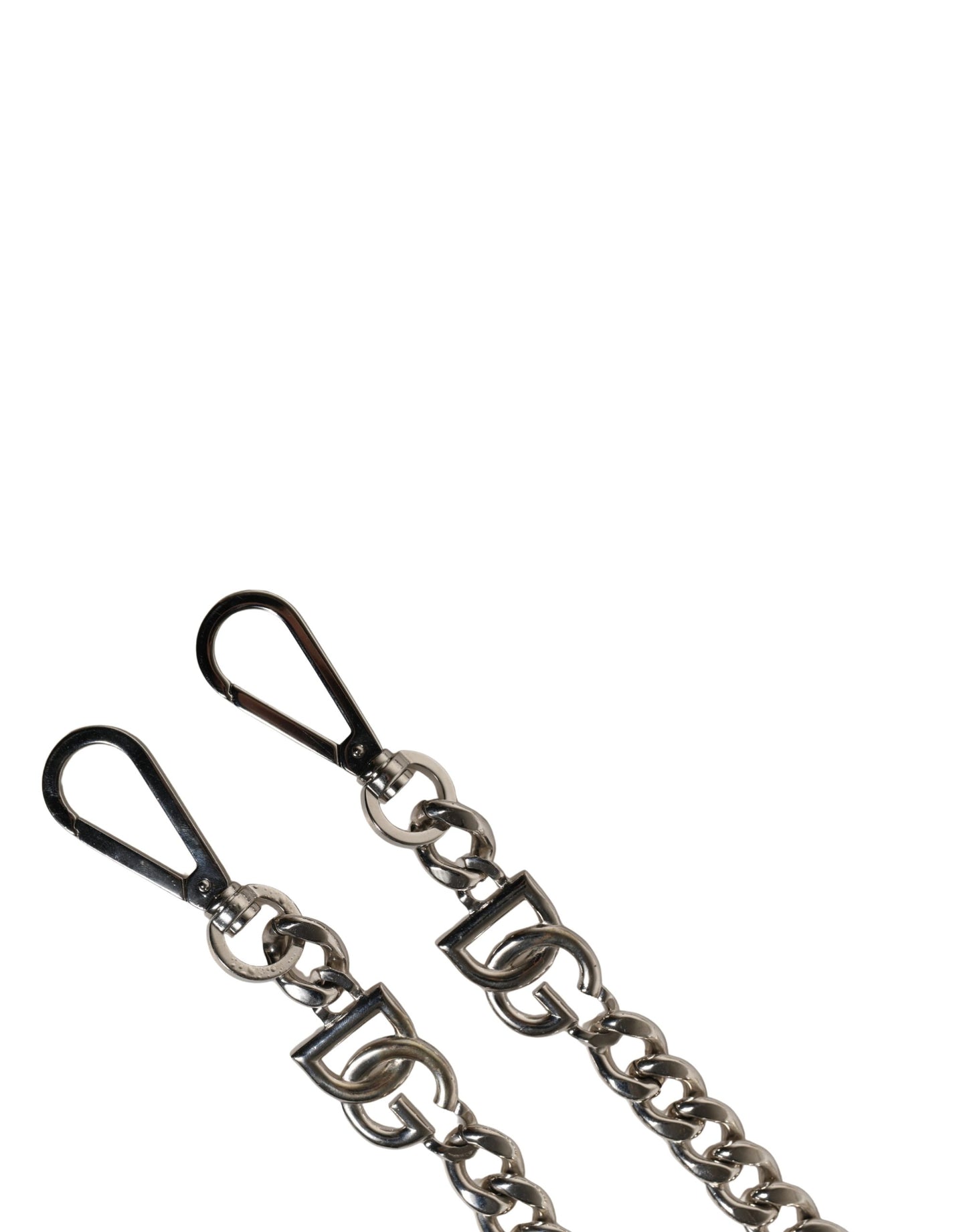 Dolce & Gabbana Black Leather and Silver-Tone Shoulder Strap Accessory