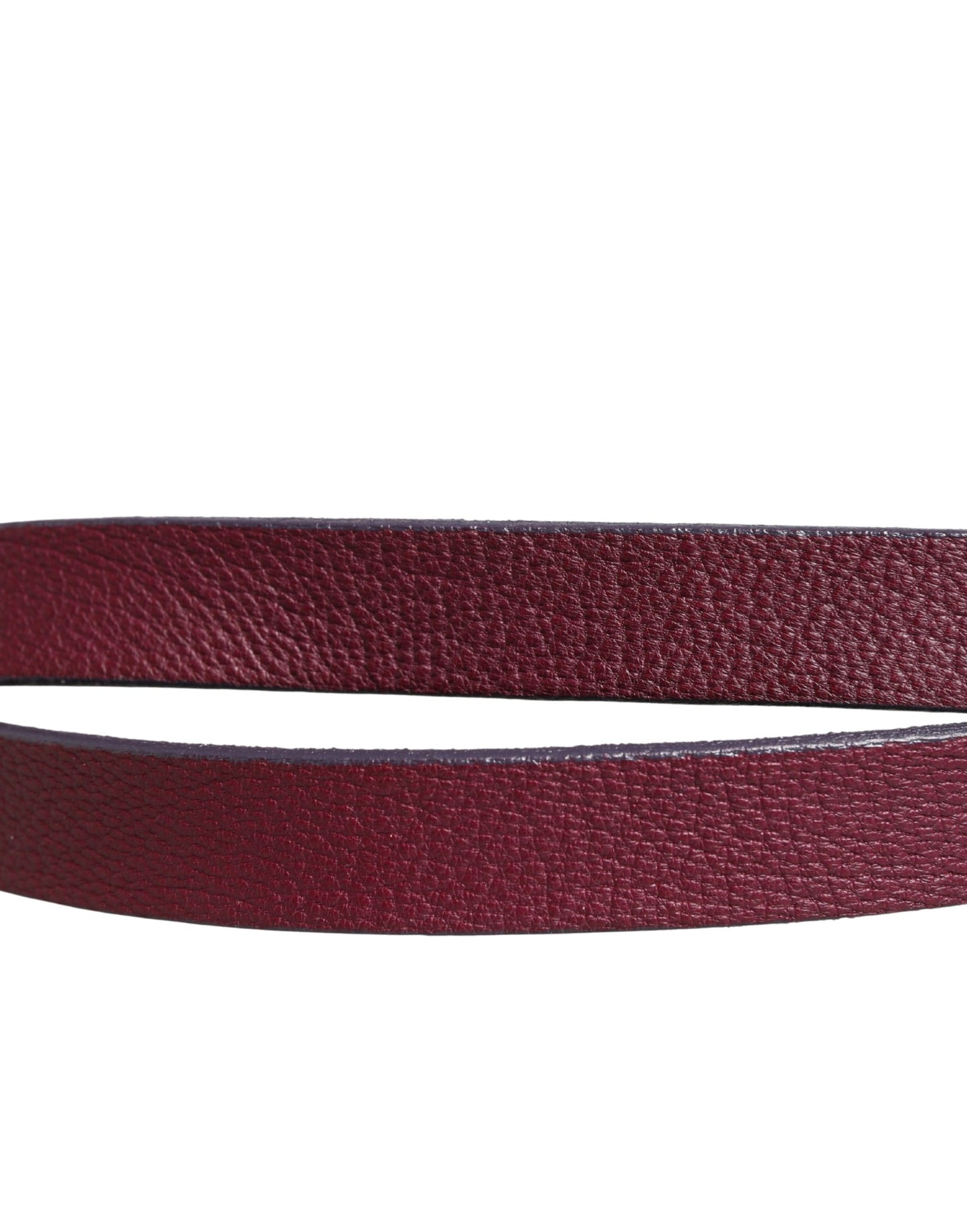 GF Ferre Maroon Leather Silver Metal Buckle Waist Women Belt - check