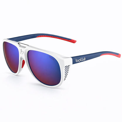 Bolle Men's Sunglasses – White Nylon Frame, Blue Lenses