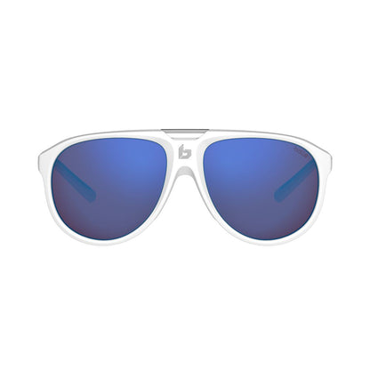 Bolle Men's Sunglasses – White Nylon Frame, Blue Lenses
