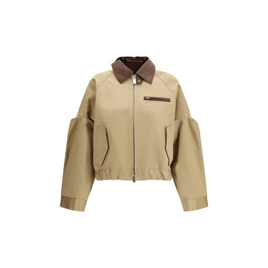 Sacai Beige Cotton Bomber Jacket