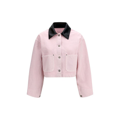 Prada Pink Cropped Cotton Denim Jacket
